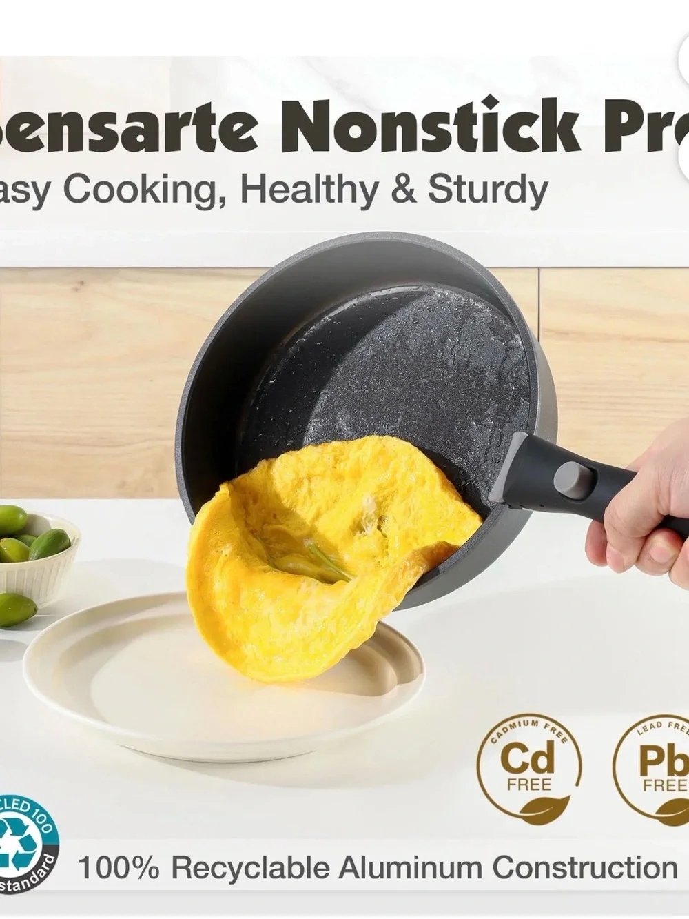 Gray 8-Piece Nonstick Cookware Set with Removable Handle